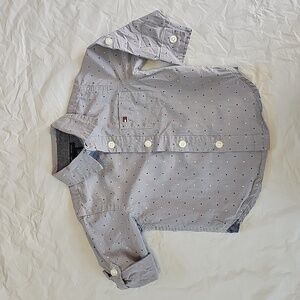 Tommy Hilfiger Baby 6/9 Months Patterned Button Front Shirt w/Convertible Sleeve